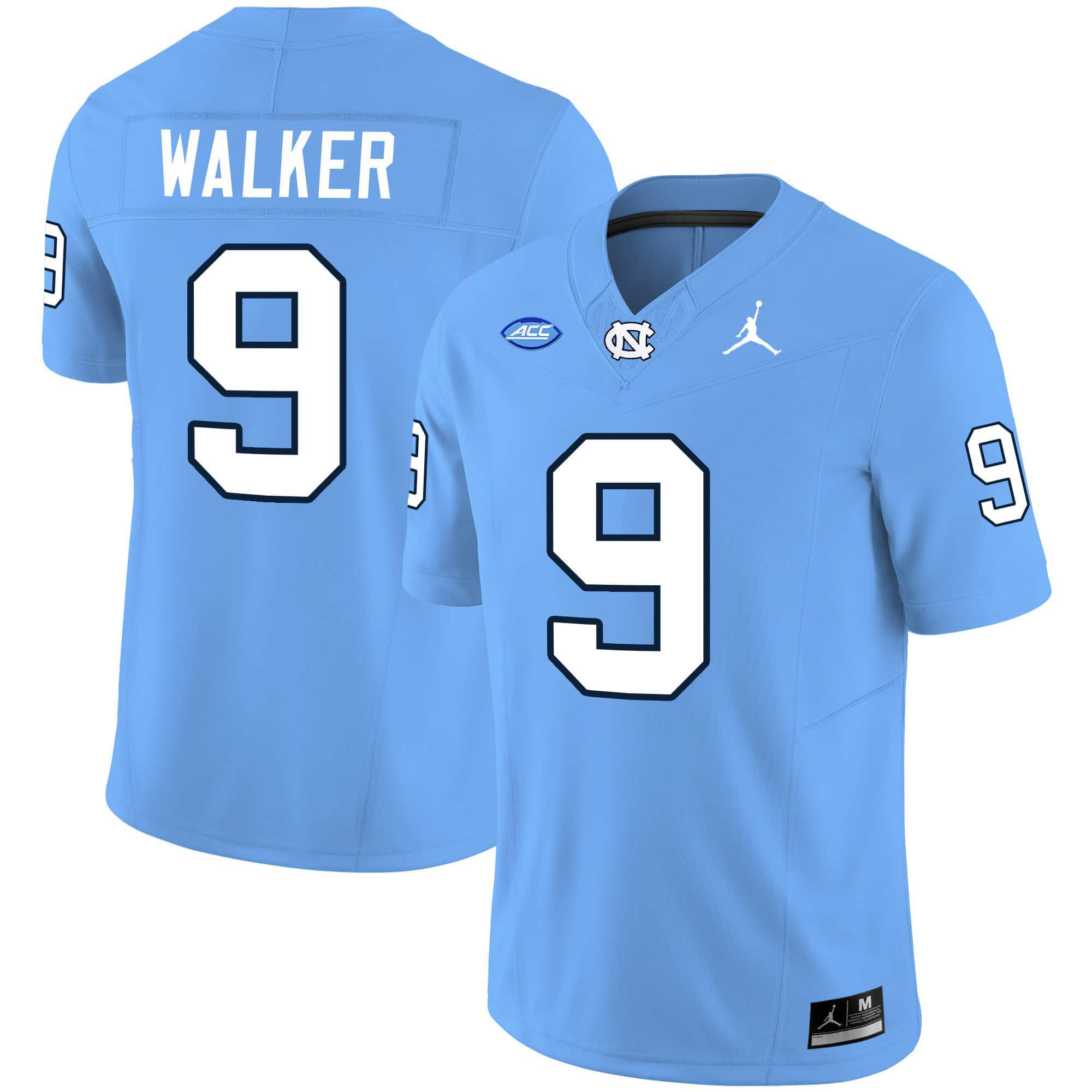 Men North Carolina Tar Heels #9 Walker Light Blue 2024 Vapor Limited NCAA Jersey style 1->indianapolis colts->NFL Jersey